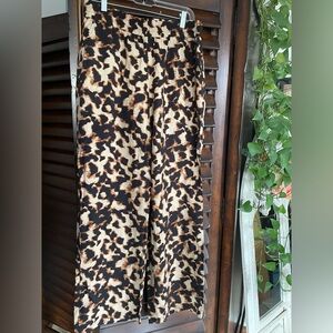 NWT B Young Leopard Print Wide-Leg Pants Size Euro 40. Medium Large